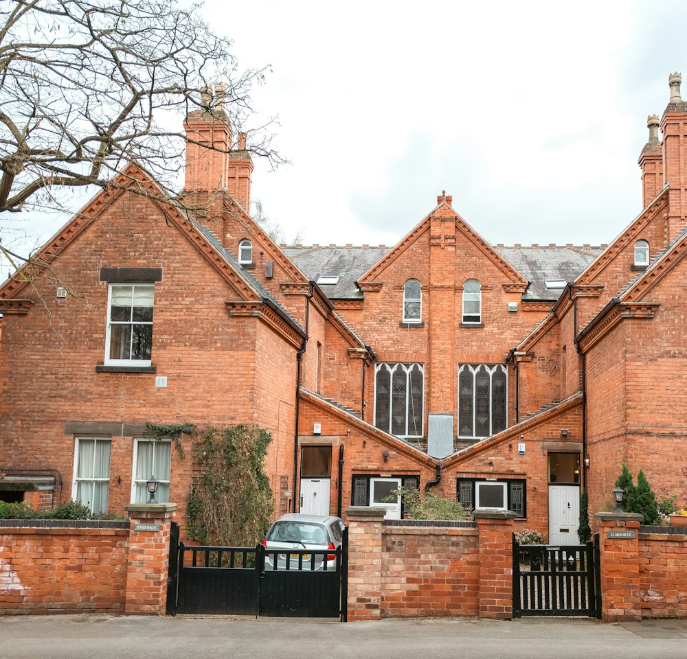 Brick terrace houses with black gates